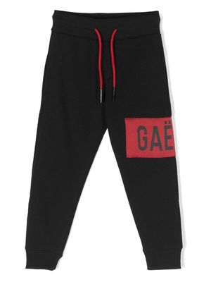 Gaelle Paris Kids logo-print tapered track pants - Black