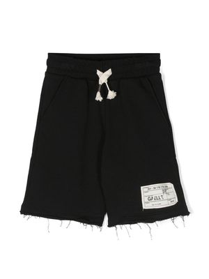 Gaelle Paris Kids ripped-edge drawstring shorts - Black