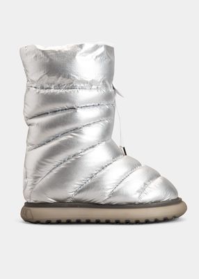Gaia Metallic Quilted Mid Snow Boots