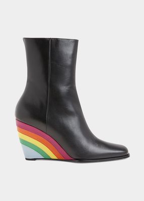 Gaia Rainbow-Wedge Ankle Boots