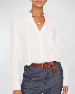 Galey V-Neck Button-Down Blouse