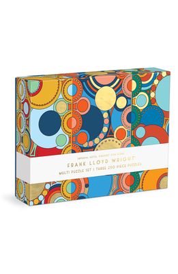 galison Frank Lloyd Wright Imperial Hotel Set of 3 250-Piece Puzzles in Orange