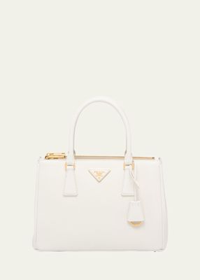Galleria Ostrich and Leather Top-Handle Bag