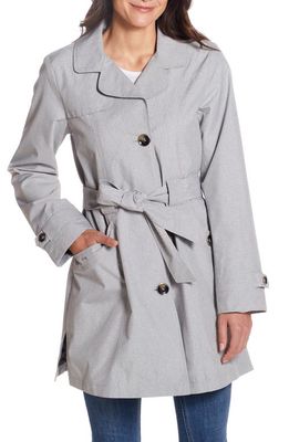 Gallery Belted Raincoat in Black/White