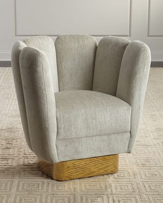 Gallery Brass Swivel Chair