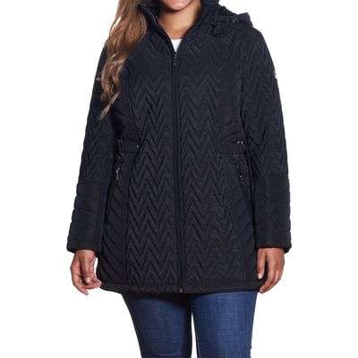 Gallery Chevron Quilt Jacket in Black 