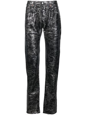 GALLERY DEPT. abstract-print metallic straight-leg jeans - Black