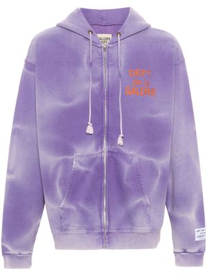 GALLERY DEPT. bleached zipped cotton hoodie - Purple