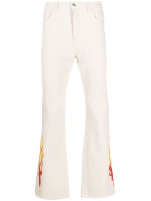 GALLERY DEPT. Logan flame-print flared jeans - Neutrals