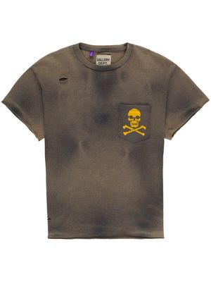 GALLERY DEPT. skull and crossbones-print distressed T-shirt - Black