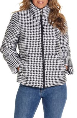Gallery Houndstooth Puffer Jacket in Black/White