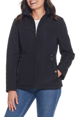 Gallery Quilted Stand Collar Jacket in Black
