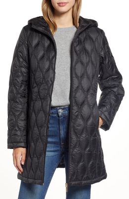 Gallery Quilted Water Resistant Coat in Black 