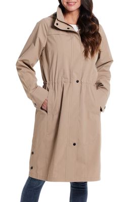 Gallery Water Resistant Hooded Raincoat in Mushroom 