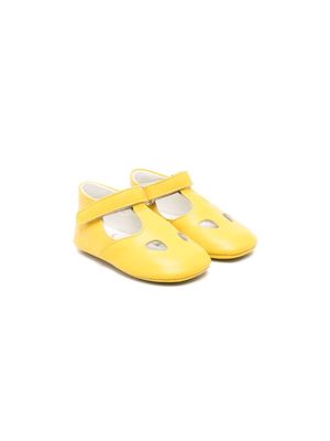 Gallucci Kids cut-out leather pre-walkers - Yellow