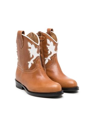 Gallucci Kids embroidered Western-style boots - Neutrals