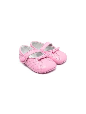 Gallucci Kids interwoven leather ballerina shoes - Pink