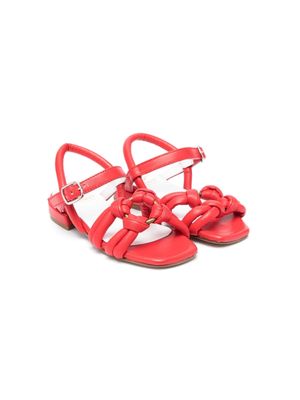 Gallucci Kids knot-detail flat leather sandals - Red