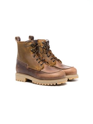 Gallucci Kids lace-up leather boots - Brown