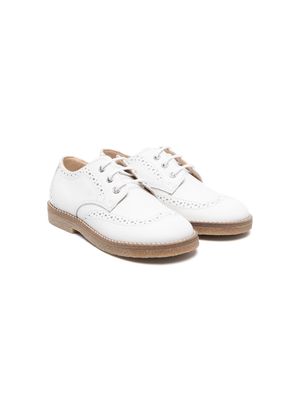 Gallucci Kids lace-up leather brogues - White