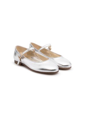 Gallucci Kids metallic-effect ballerina shoes - Grey