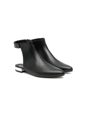 Gallucci Kids open-back leather boots - Black