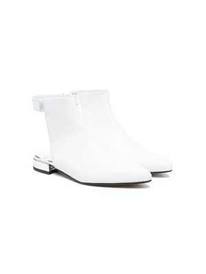 Gallucci Kids open-back leather boots - White