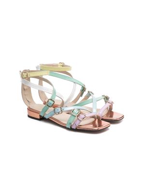 Gallucci Kids open-toed buckle-detail sandals - Pink