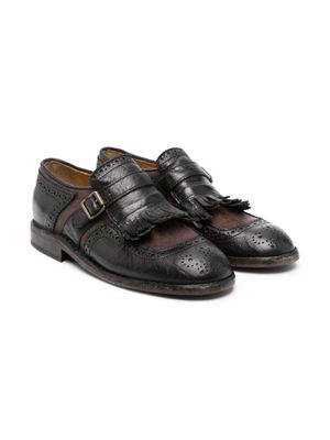 Gallucci Kids perforated-detail leather brogues - Black