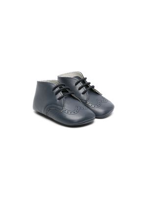 Gallucci Kids perforated-detailing leather pre-walkers - Blue