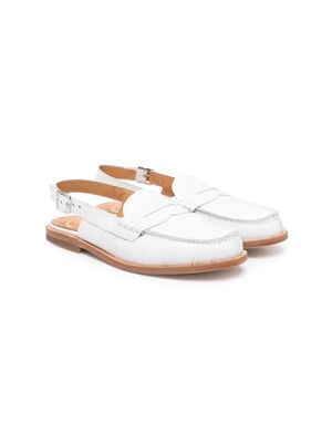 Gallucci Kids round toe slip-on loafers - White