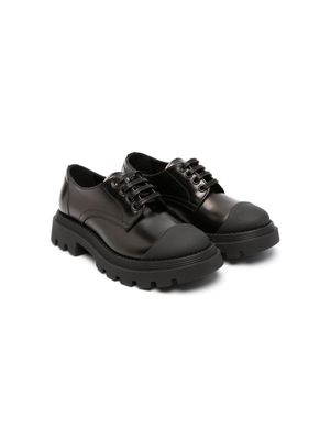 Gallucci Kids rubberised toe-cap lace-up shoes - Black