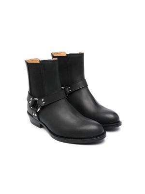 Gallucci Kids strap-detail leather boots - Black