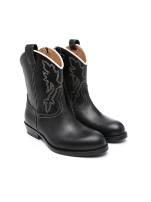 Gallucci Kids Texan leather boots - Black