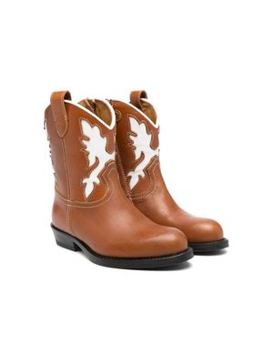 Gallucci Kids Texan leather boots - Brown