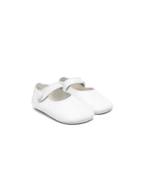 Gallucci Kids zigzag-edge leather ballerina shoes - White