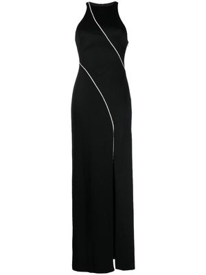 Galvan crystal-stripe maxi dress - Black