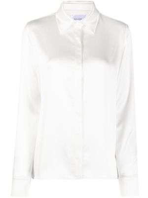 Galvan draped satin-effect shirt - White
