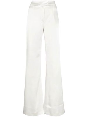 Galvan high-waisted flared satin trousers - Grey
