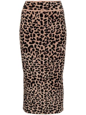 Galvan leopard-print midi skirt - 966LEOPARD