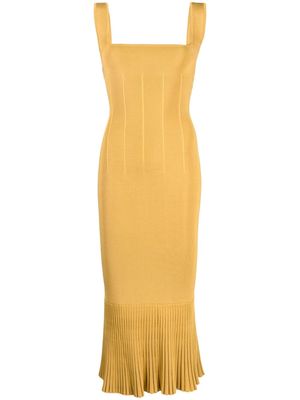 Galvan London Atalanta knitted midi dress - Yellow