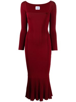 Galvan London Atalanta long-sleeve fitted dress - Red