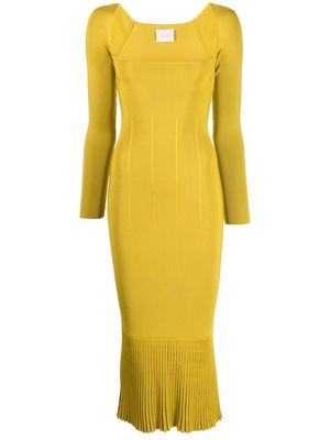 Galvan London Atalanta long-sleeve knitted dress - Yellow