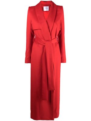 Galvan London belted virgin wool trench coat - Red