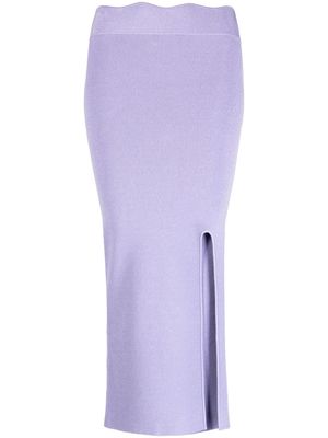 Galvan London Delia ribbed midi skirt - Purple