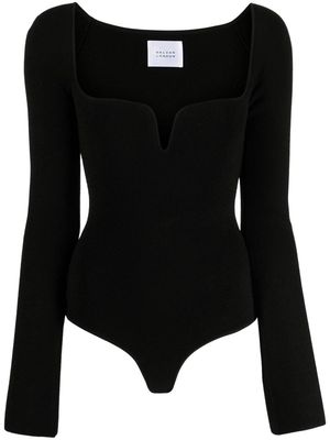 Galvan London Gaia long-sleeve ribbed-knit bodysuit - Black