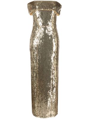 Galvan London Glencoe sequinned maxi dress - Gold