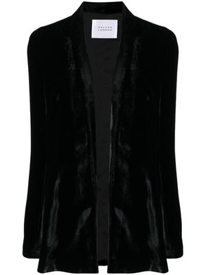 Galvan London Julianne open-front velvet blazer - Black