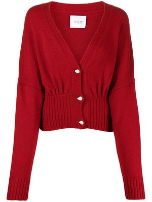 Galvan London Luna pearl-button cardigan - Red