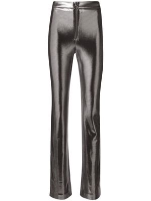 Galvan London metallic high-waisted skinny trousers - Silver